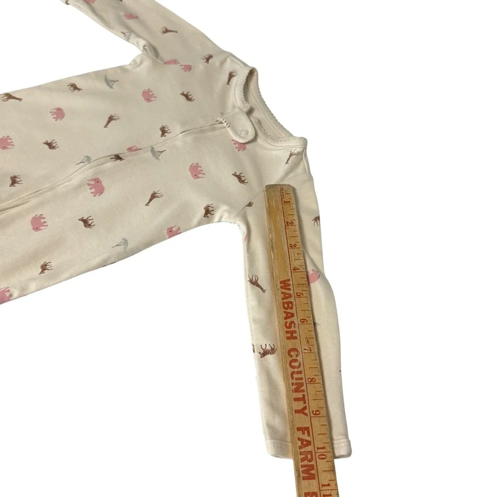 Carters Baby 0-3M Sleep and Play 2 Pack Safari Animal Shamrock Ribbed Footie PJs